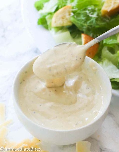 Dairy Free Caesar Dressing, Homemade Caesar Salad, Mango Dressing, Caesar Dressing Recipe, Homemade Caesar Salad Dressing, Homemade Caesar, Southwest Chicken Salad, Raw Eggs, Coleslaw Dressing