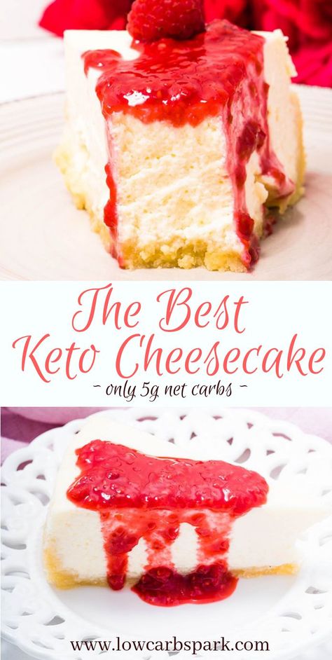 The Best Keto Cheesecake Recipe – Creamy Best Keto Cheesecake, Best Keto Cheesecake Recipe, Dolce Poche Calorie, Low Carb Cheesecake Recipe, Sugar Free Cheesecake, Postre Keto, Low Carb Cake, Low Carb Snack, Low Carb Cheesecake