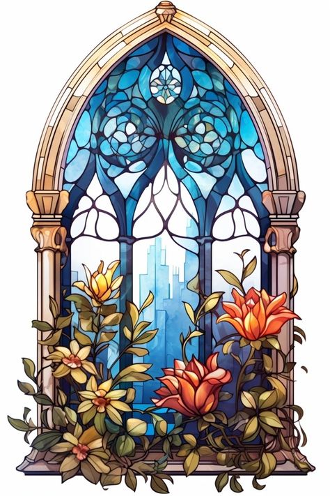 Image Free Download | christmas, stained glass, watercolor, big windows, belen, baroque, clipart, isolated white background Stained Glass Illustration Design, Gothic Stained Glass Art, Stained Glass Templates, Stained Glass Watercolor, Stained Glass Illustration, Terrarium Design, Cool Art Things, Glass Watercolor, Stained Glass Tattoo