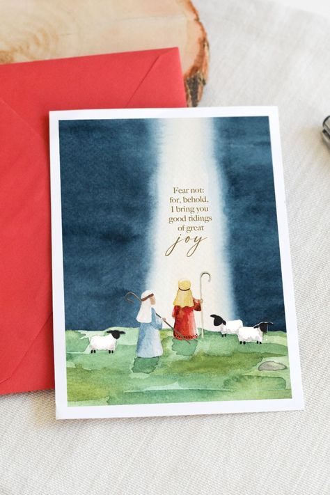 Diy Christian Christmas Cards, Christian Christmas Card Ideas, Religious Christmas Cards Handmade, Christmas Shepherds, Christmas Card Christian, Christian Christmas Card, Religious Christmas Card, Cards Drawing, Christian Ideas