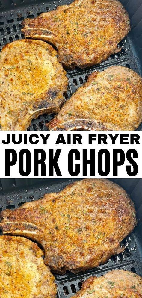 Best Air Fryer Pork Chop Recipe, Pork Chop Airfryer Recipes, Keto Air Fried Pork Chops, Fried Porkchops Airfryer, Bone In Porkchops Airfryer, How Long To Air Fry Bone In Pork Chops, Best Air Fryer Pork Chops Bone In, Air Fryer Fried Pork Chops Bone In, Ninja Foodi Pork Chops Bone In