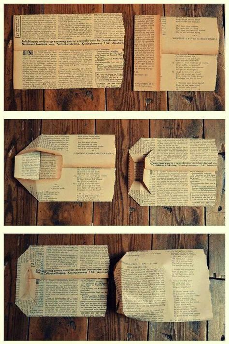 DIY Paper Pags Diy Paper Bag, Paper Bag Crafts, Paper Blog, Gift Bags Diy, Pen Diy, Newspaper Crafts, Diy Gift Wrapping, Book Folding, Diy Bag