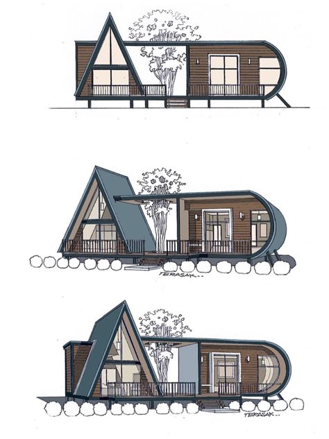 Triangle Tiny House, Motel Project Architecture, Triangle House Plan Layout, Modular Architecture Concept, Small A Frame, Small Walk In Closet, Architecture Design Presentation, Room Design Modern, Simple Dressing