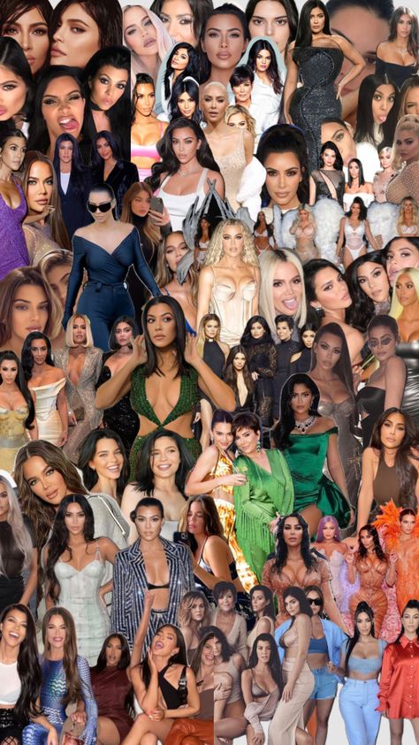 Kardashian Aesthetic Wallpaper, Kim K Wallpaper Iphone, Kim Kardashian Wallpaper Iphone, Kardashian Collage, Kardashian Aesthetic, Kim Kardashian Collage Wallpaper, Kylie Jenner Collage, Kim And Kylie, Slay All Day