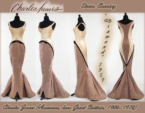 Jenny Beavan, Dress With Diamonds, Gown Silhouette, Charles James, Jeanne Lanvin, Diamond Dress, Fashion 1950s, Beige Dress, Vintage Gowns