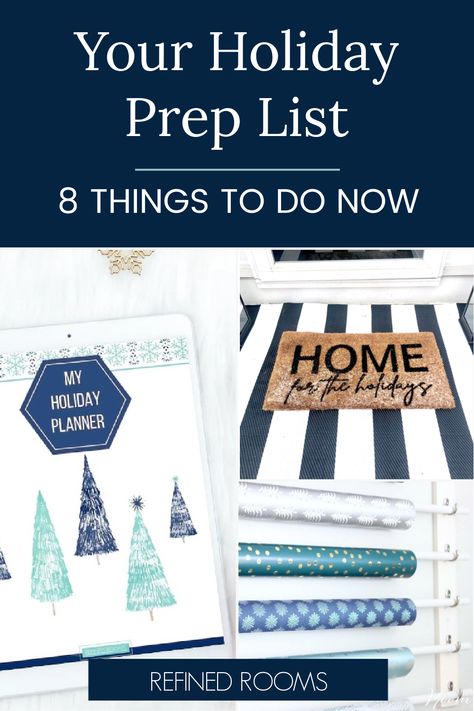 Check off these 8 holiday prep tasks from the holiday to-do list EARLY in order to set yourself up for a more joyful December this year. A little preparation goes a long way to save your sanity! Holiday Prep List, Holiday Hosting Checklist, Productive Things To Do In Holidays, Preparing For Christmas Early, Vacation Prep Checklist Beauty, Holiday To Do List, Gift Tracker, Holiday Organization, Holiday Prep