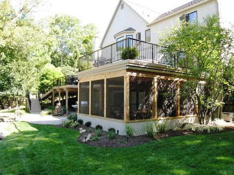 Deck Screen, Patio Under Decks, Screened Porch Designs, Screened In Deck, Under Deck, Screened Porches, Screen Enclosures, Porch Addition, Building A Porch