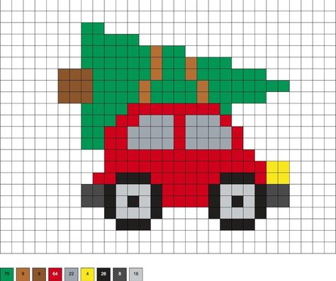 Christmas Tree Perler Bead Patterns, Small Christmas Perler Bead Patterns, Christmas Beads Patterns, Perler Beads Christmas Ideas, Perler Beads Christmas Patterns, Christmas Bead Patterns, Small Christmas Pixel Art, Hama Beads Christmas Pattern, Hama Christmas Pattern