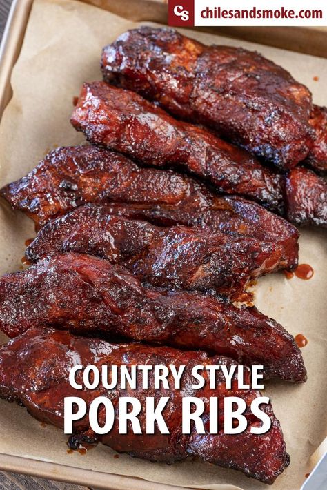 Smoked Country Style Ribs, Country Pork Ribs, Smoked Pork Recipes, Bbq Smoker Recipes, Country Style Pork Ribs, Smoked Pork Ribs, Country Style Ribs, Pork Rib Recipes, Traeger Recipes