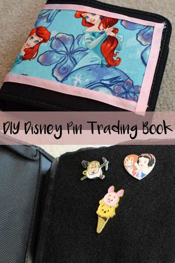 DIY Disney Pin Trading Book Diy Pin Trading Book, Disney Pin Trading Holder, Diy Disney Pin Board, Pin Organization, Make Your Own Pins, Pin Board Ideas, Princess Stuff, Disney Honeymoon, Disney Pins Trading