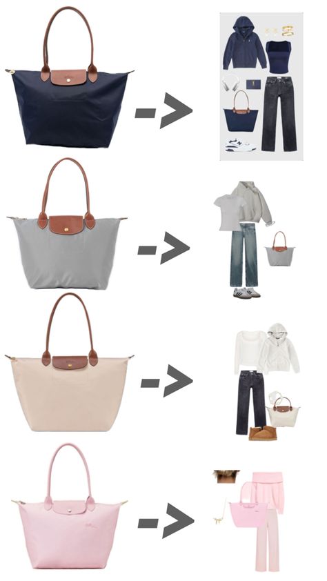 Outfit idea with longchamp bag Longchamp Bag Outfit, Longchamp Style, Longchamp Outfit, Longchamp Tote Bag, Cottagecore Outfit, Longchamp Bag, Handbag Essentials, Business Outfits Women, Trendy Outfits For Teens