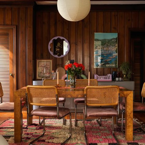 Kitchen Objects, 80s Decor, Brooklyn Apartment, Dark Floors, Home Design Decor, Burled Wood, Architectural Digest, 인테리어 디자인, Dining Room Decor