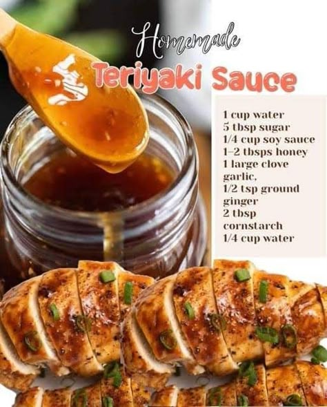 Teriyaki Sauce Recipe, Homemade Sauce Recipes, Chinese Cooking Recipes, Condiment Recipes, Easy Chinese Recipes, Homemade Teriyaki Sauce, Cooking Homemade, Low Sodium Soy Sauce, Teriyaki Sauce