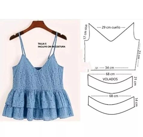 Crop Top Patrones Costura, Clothes Design Pattern, Patron Top, Clothing Pattern Design, Dress Patterns Diy, Sewing Blouses, Sewing Projects Clothes, Sewing Clothes Women, Top Sewing