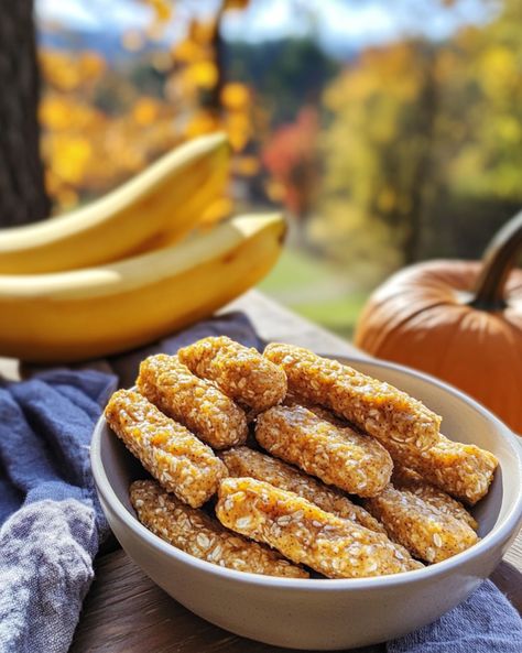 Banana & Pumpkin Chews for Dogs are healthy, homemade treats your pup will love. Easy recipe with natural ingredients. Try it today! Dog Treats Homemade Pumpkin, Banana Dog Treat Recipe, Pumpkin Yogurt, Peanut Butter For Dogs, Pumpkin Oats, Dog Biscuit Recipes, Easy Dog Treats, Healthy Dog Treats Homemade, Peanut Butter Pumpkin