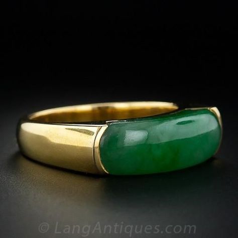 Jade Ring Men, Imperial Jade, Jade Rings, Burmese Jade, Antique Jade, Nephrite Jade, Ring Men, Jade Ring, 18k Yellow Gold Ring