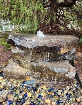 Waterfall Backyard, Backyard Water Features, Boulder Fountain, Yard Water Fountains, Yard Fountain, Outdoor Waterfall Fountain, Pondless Water Features, Stone Water Features, Pondless Waterfall