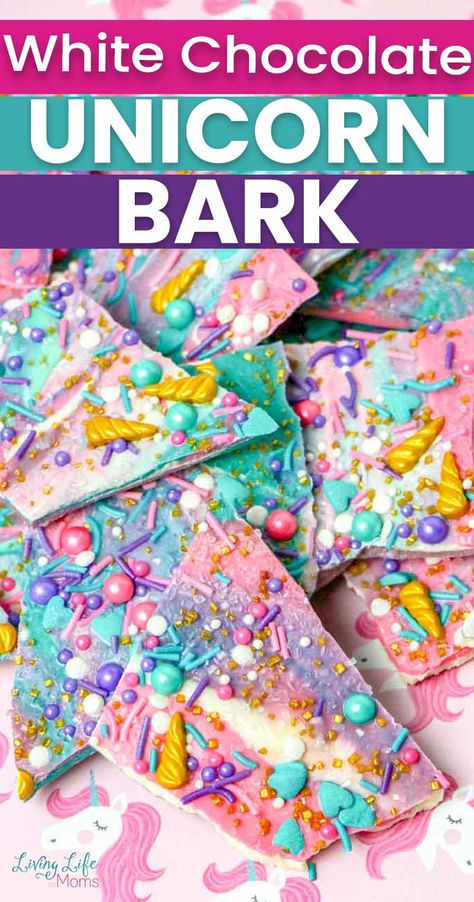 You're going to love this White Chocolate Unicorn Bark Recipe! It's bright in color and full of flavor and a perfect recipe that adults and kids will love! Unicorn Bark Recipe, Unicorn Bark, Fun Homemade Gifts, Unicorn Party Food, Unicorn Treats, Unicorn Desserts, White Chocolate Bark, Chocolate Bark Recipe, Gluten Free Candy