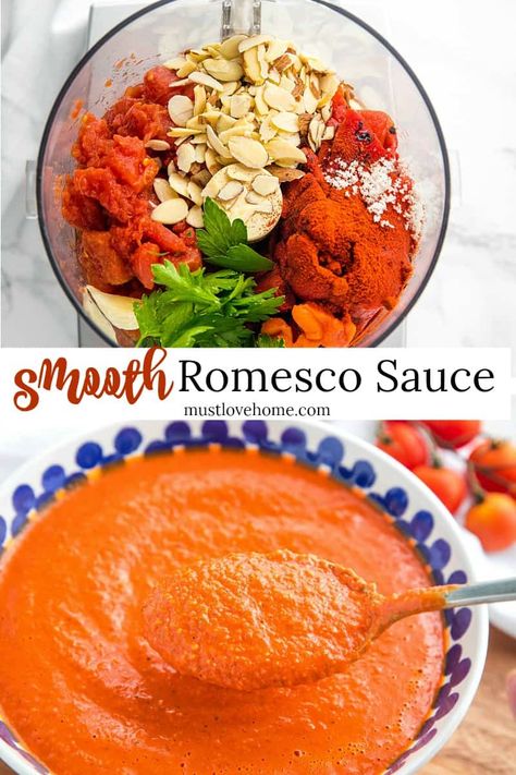 Easy Smooth Romesco Sauce Recipe – Must Love Home Romesco Sauce Recipe, Romesco Sauce, 5 Minute Meals, Grilled Meats, Italian Foods, Food Test, Amazing Recipes, Small Bites, Spice Blends