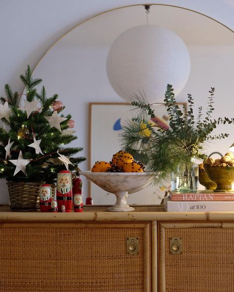 A Considered Space - Eleanor on Instagram: “The sideboard didn’t escape a seasonal restyle 🎄” Sideboard Decor Christmas, Holiday Sideboard Decor, Sideboard Christmas Decor, Christmas Sideboard Decor, Christmas Sideboard, Eco Friendly Christmas Decorations, Sideboard Decor, Eco Friendly Christmas, 2024 Christmas