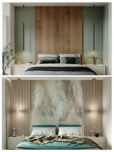 Wood Slat Bedroom Accent Wall, Scandanavian Interiors Bedroom, How To Start Painting, Best Bathroom Paint Colors, Boho Decor Ideas, Bedroom Wall Decor Ideas, Teal Bedroom, Painting Walls, Bedroom Upgrade