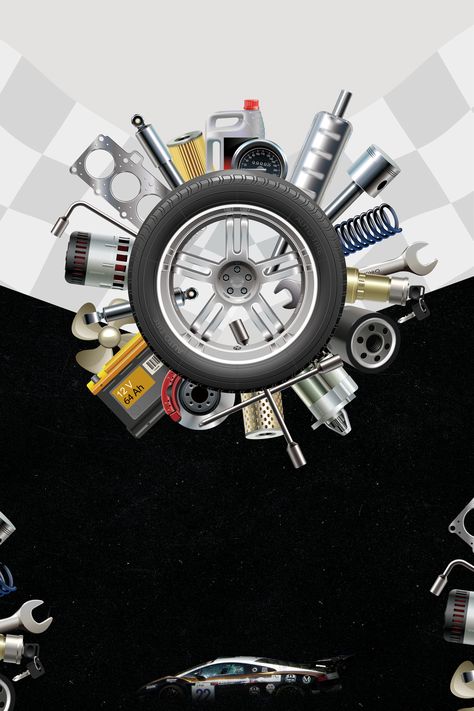 car,rental,auto,mechanic,repair,tool,maintenance,service,creative,poster,tires,professional,advertisements,happy,parts,technology,tire,equipment,steel,3d,transportation,industry,metallic,gear,wheel,metal,mechanism,black,hd Wallpaper Image, Poster Background, Tire Repair, Free Cars, Flat Tire, Car Repair, Repair Shop, Creative Posters, Advertising Poster