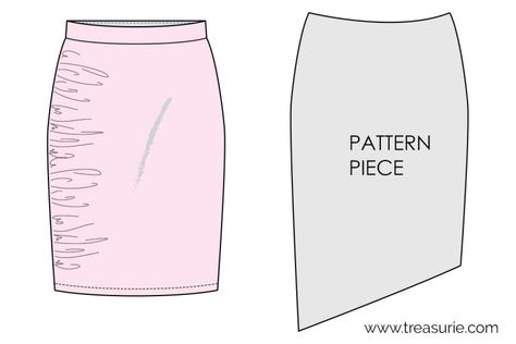 RUCHING | How to Sew Ruching - BEST Way | TREASURIE Ruched Skirt Pattern, Ruched Dress Pattern, Folding Fabric, Altering Clothes, Skirt Patterns Sewing, Ruched Skirt, Sewing Skirts, Sewing Design, Sewing Class