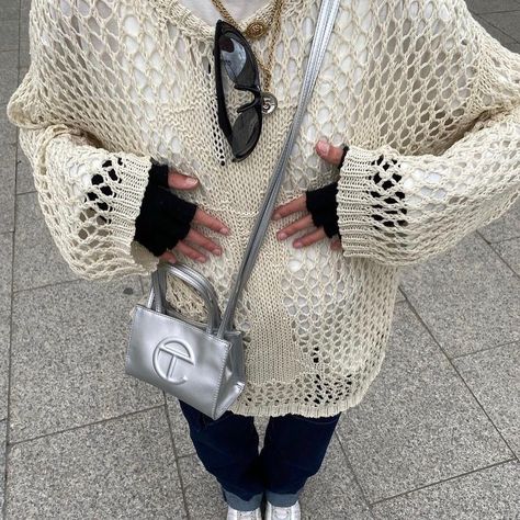 ✰✰✰ on Instagram: “headless fit check” Knit Fishnet, Racer Worldwide, Hollow Out Sweater, Sick Clothes, Cross Sweater, Archive Fashion, Fashion Aesthetics, Futuristic Fashion, Alternative Outfits