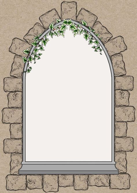 Old Window Drawing, Window Frame Drawing, Castle Window Drawing, Window Frame Painting, Castle Window, Romeo Und Julia, Castle Painting, Window Drawing, Fairy House Crafts