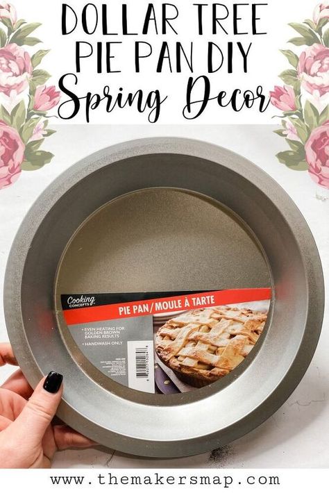 Dollar Tree Pie Pan DIY Spring Decor | Hometalk Diy Spring Decor, Scrub Soap Bars, Desk Makeover Diy, Homemade Lotion Bars, Simmering Potpourri, Kitchen Item, Mod Podge Crafts, Budget Crafts, Easy Diy Decor