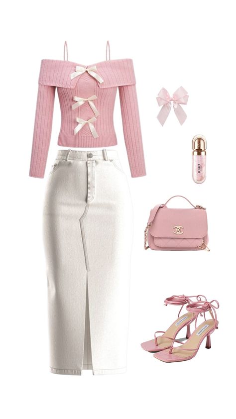 Pink White And Black Aesthetic, Pink And White Outfit Ideas, Black Aesthetic Outfit, Light Pink Outfit, Pink And White Outfit, Content Strategist, Pretty Preppy, Cute Dress Outfits, Everyday Fashion Outfits