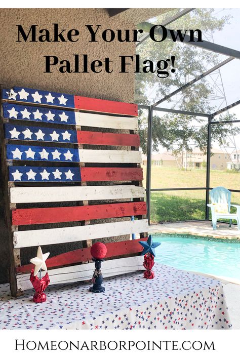 Diy Pallet Flag, Flags Made From Pallets, Flag Pallet Projects, American Flag Pallet Projects, Painted Flags On Wood, Wood Pallet American Flag Diy, Wooden Pallet Projects Diy, Pallet Flags American Diy, Pallet American Flag Diy