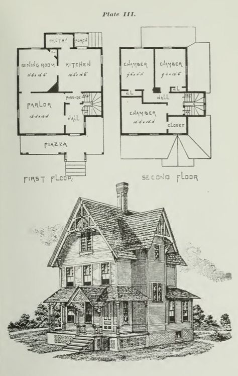 26 Victorian American Architecture Building Plans Houses | Etsy Victorian House Plans, Victoria House, Sims 4 House Plans, Vintage House Plans, Building Plans House, Casas The Sims 4, Sims Building, Sims House Plans, Casa Vintage