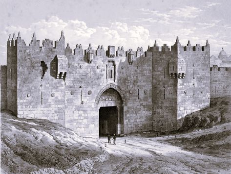 Bab al-Amud: A History of Damascus Gate in the Old City of Jerusalem John Of Damascus, Damascus Syria Aesthetic, Road To Damascus, Damascus Gate, Old Damascus Houses, Ancient Damascus, Umayyad Mosque Damascus, Roman Columns, Modern English