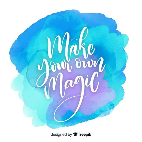 Positive message on watercolor backgroun... | Free Vector #Freepik #freevector #background #watercolor #typography #quote Positive Typography Quotes, Quotes For Painting, Quotes On Painting, Paint Quotes, Ink Quotes, Brush Lettering Quotes, Watercolor Calendar, Watercolor Typography, Doodle Quotes