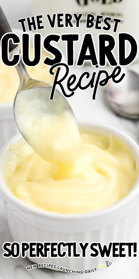 Custard Homemade Custard Recipe, Vanilla Custard Recipe, Custard Recipe Easy, Custard Pies, Pudding Cakes, Easy Custard, Custard Pie Recipe, Custard Recipe, Homemade Custard