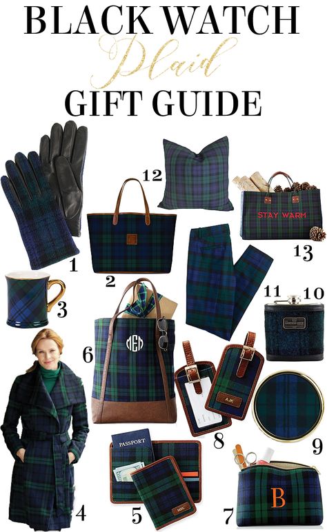 Black Watch Plaid Gift Guide Black Watch Plaid, Blackwatch Plaid, Modern Decor Ideas, Black Watch Tartan, Tartan Christmas, Deep Autumn, Porto Rico, Scottish Plaid, Scottish Tartans