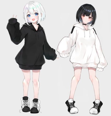 Black and White Hoodie Drawing Reference, Hoodie Drawing, Best Anime Drawings, Cute Hoodie, Anime Hoodie, Drawing Clothes, Hoodie Girl, Anime Poses