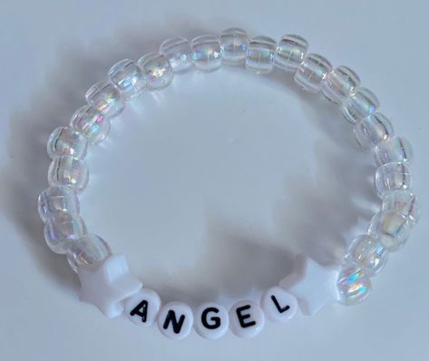 Vsco Bracelets, Rave Bracelets, Kawaii Grunge, Kawaii Bracelet, Pulseras Kandi, Diy Kandi Bracelets, Pony Bead Bracelets, Angel Bracelet, Cute Angel