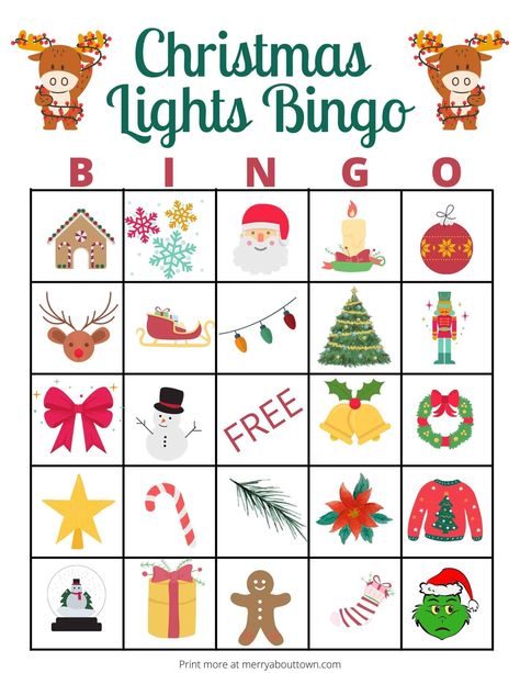 Love going to see Christmas Lights? We do too! Make it even more fun by printing of these fun, visual Christmas Lights BINGO Printable. Fun for all ages! Christmas Light Bingo, Bingo Printable Free, Holiday Bingo Cards, Printable Christmas Bingo Cards, Christmas Bingo Printable, Holiday Bingo, Bingo Card Template, Valentine Party Game, Christmas Bingo Game