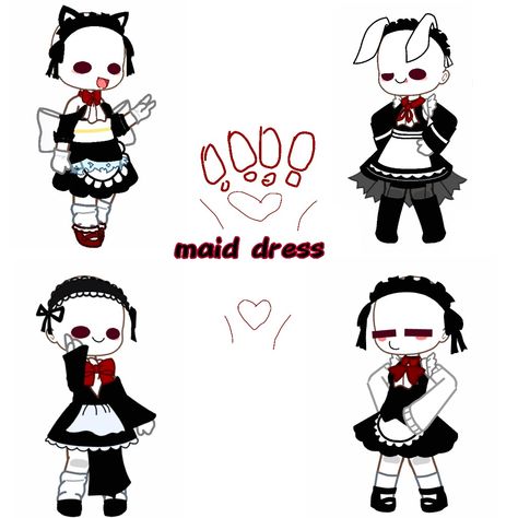 Gacha Waitress Outfit, Gacha Maid Outfit Idea, Gacha Club Waiter Outfit, Gacha Maid Dress, Maid Dress Gacha Club, Gacha Fancy Outfits, Maid Outfit Gacha Club, Gacha Club Maid Outfit Ideas, Gacha Maid Outfits