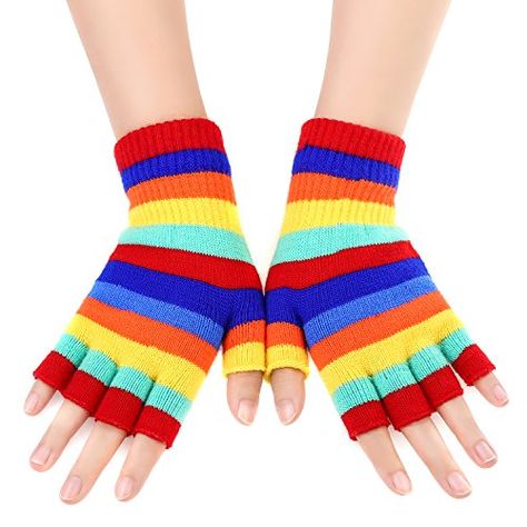 $17.99 >>> Read more at the image link. (This is an affiliate link) Knitted Fingerless Gloves, Knitted Fashion, Derby Outfits, Neon Outfits, Gloves For Women, Cold Weather Gloves, Rainbow Outfit, Fingerless Gloves Knitted, Cozy Fits