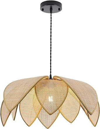 WYYSDWNE Hand Woven Rattan Chandelier, Boho Pendant Light 23.6 inches (Approx. 60 cm) Wicker Light Fixture Suitable for Dining Room, Kitchen, Living Room, Farmhouse,E26 Lamp Base Wicker Light Fixture, Boho Pendant Light, Wicker Light, Chandelier Boho, Living Room Farmhouse, Boho Chandelier, Rattan Chandelier, Rattan Pendant Light, Boho Pendant