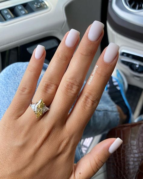 Milky White Matte Nails, White Matte Nails, Square Gel Nails, Milky White Nails, Blue Christmas Nails, Natural Acrylic Nails, Tapered Square Nails, Milky Nails, Square Nail Designs