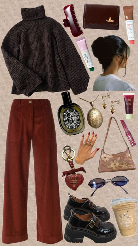 Grunge Indie Outfits, English Teacher Outfit, Frazzled English Woman, London Outfit, Outfit Collage, Quirky Fashion, Cold Weather Fashion, English Teacher, Fashion Fits