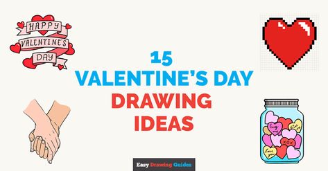 Easy and fun Valentine's Day drawing ideas. Learn how to draw Valentine's Day topics with step by step drawing tutorials. Watch a video or download the instructions. Drawing Ideas For Kids, Conversation Hearts Candy, Easy Drawing Guides, Valentines Day Drawing, Winter Drawings, Easy Animal Drawings, Drawing Guides, Chubby Babies, Drawing Tutorials For Kids