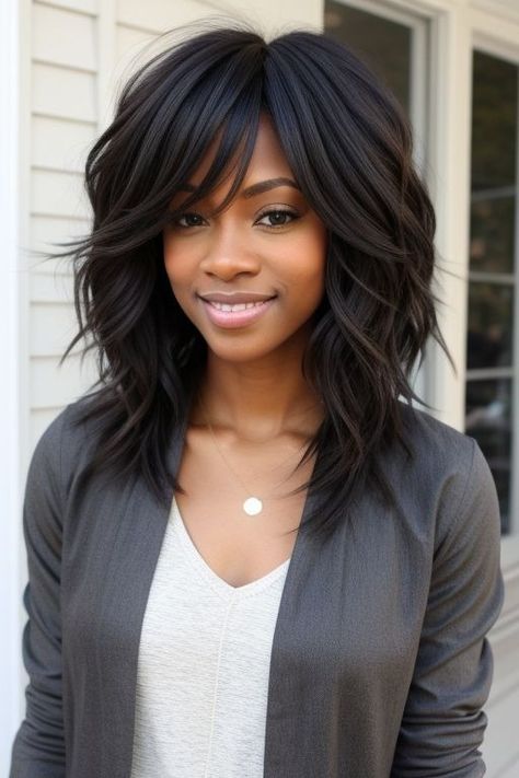 25+ Medium Hairstyles for Black Women 11 Shoulder Length Hair Styles For Black Women, 2025 Hairstyles, Weave Hairstyles For Black Women, Bob Cut Wigs, Ombre Hair Blonde, Afro Textured Hair, Haircuts For Long Hair, Hair Affair, African American Hairstyles