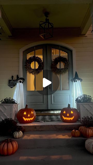 Darnell Family Farm on Instagram: "Easy Halloween Ghost Porch Decor DIY I saw on Pinterest and recreated all under $20! Comment GHOST for DIY product links! #halloweendecor" Porch Decor Diy, Diy Porch Decor, Porch Decor, Halloween Ghost, Easy Halloween, Family Farm, Halloween Ghosts, Porch Decorating, Decor Diy