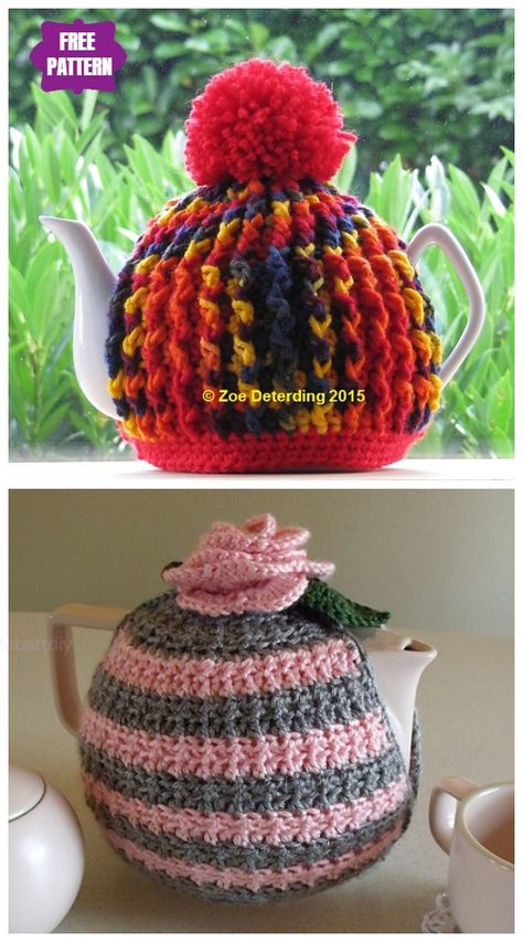 DIY Crochet Tea Cozy Free Crochet Patterns - Ribbed Teapot Cozy Free Crochet Pattern Tea Pot Cover Crochet, Crochet Teapot Cover Free Pattern, Crochet Teapot Cover, Teapot Crochet Pattern, Free Crochet Tea Cozy Pattern, Crochet Tea Cozy Free Pattern Easy, Tea Pot Cozy Crochet Pattern, Tea Cosies Free Knitting Patterns, Teapot Cosy Crochet