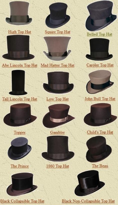 Moda Steampunk, Mode Steampunk, Steampunk Hat, Types Of Hats, Fashion Vocabulary, Top Hats, Steampunk Costume, Head Band, Antique Stores